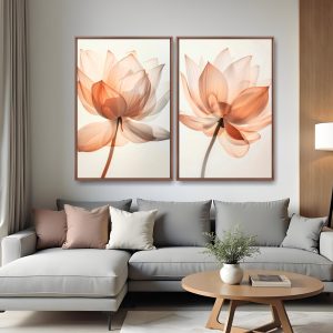 Quadro Translucent Flowers kit duas telas