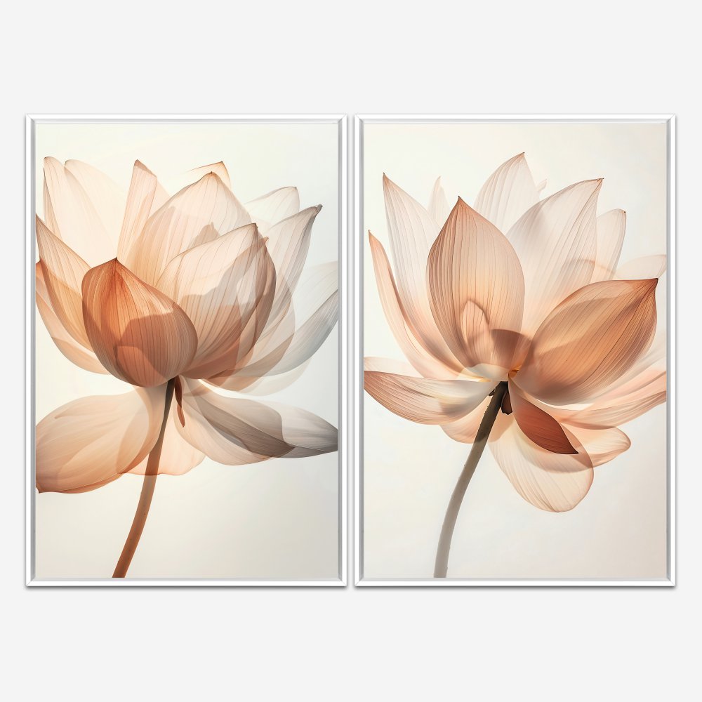 Quadro Translucent Flowers kit duas telas - Imagem 4