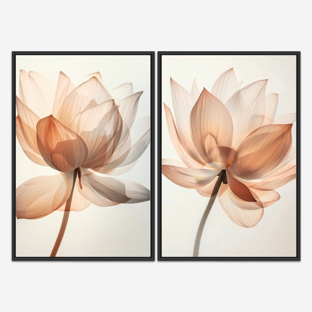 Quadro Translucent Flowers kit duas telas - Imagem 3