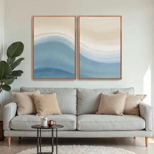 Quadro Wave Drawing kit duas telas