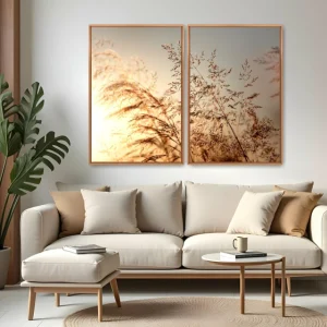 Quadro Capim ao Sol kit duas telas