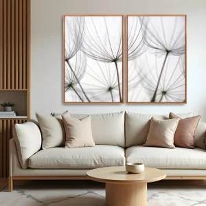 Quadro Dente-de-leão Clean kit duas telas