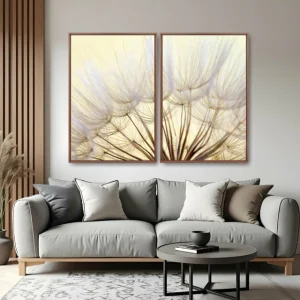 Quadro Dente-de-Leão Outono kit duas telas