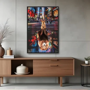 Quadro Leão Imponente Reflexo