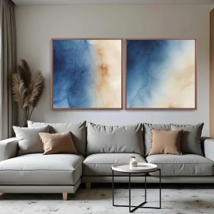 Quadro Aqua Blue kit duas telas