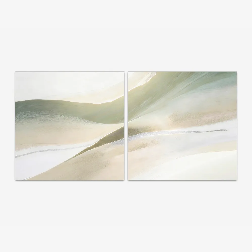 Quadro Fluid Green kit duas telas - Imagem 2
