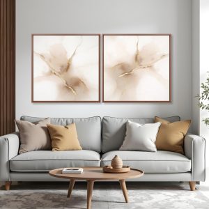 Quadro Elegan Beige kit duas telas