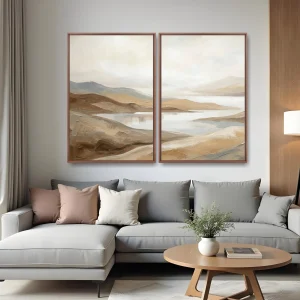 Quadro Abstract Mountains and Lake kit duas telas