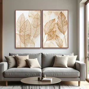 Quadro Beautiful Dry Leaves kit duas telas